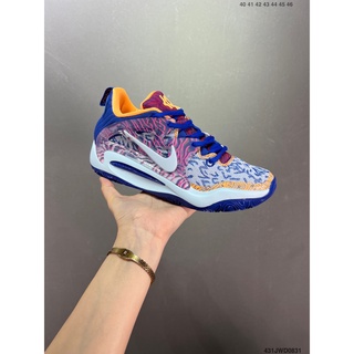 ของแท้ NK KD 15 EP "สีดํา / สีขาว / สีน้ําเงิน" Kevin Durants รุ่นที่ 15 รองเท้าผ้าใบบาสเก็ตบอลลําลอง สไตล์สปอร์ต