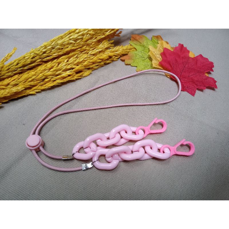 Gantungan สีชมพู SMOOTH CHAIN MASK STRAP/MASK STRAP หน้ากากสร้อยคอ/MASK สร้อยคอหน้ากาก STRAP/MASK ST