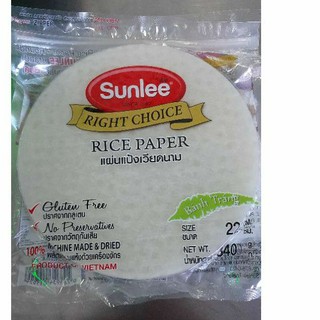 ซันลี แผ่นแป้งเวียดนาม  Rice Paper ขนาด22ซม. น้ำหนักสุทธิ 340กรัม แบบกลม