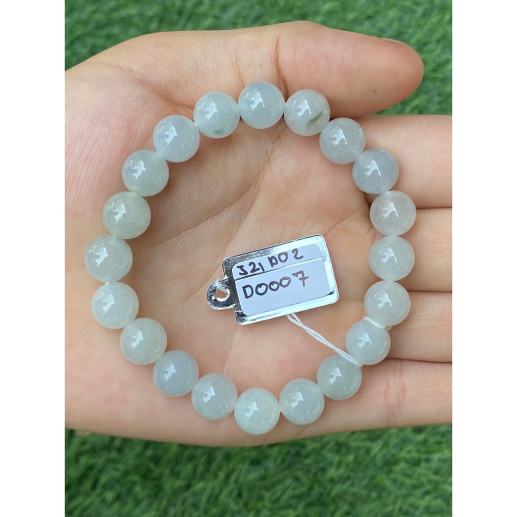 D0007 หยก พม่า แท้ Jade กำไล ประคำหยก (Jadeite Beads Bracelet) พม่า (Myanmar)