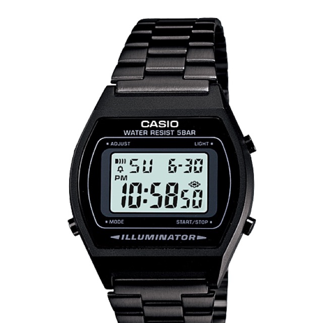 Casio Standard นาฬิกาข้อมือผู้หญิง สายเหล็ก รุ่น B640WB-1A - สีดำ