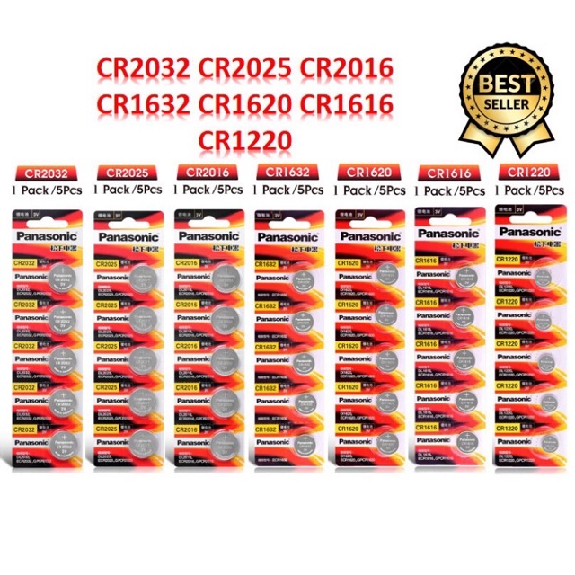 ถ่าน panasonic CR2032 CR2025 CR2016 CR1632 CR1620 CR1220 CR1616