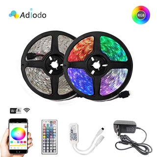 Adiodo SMD 5050 5m 10m กันน้ำ RGBW RGBWW RGB LED Strip Light Smart Wifi รีโมทคอนโทรล + ชุดอะแดปเตอร์ไฟ Fita ริบบิ้นสำหรับตกแต่งคริสต์มาส