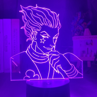 Anime Hunter X Hunter 3d Lamp Hisoka Face Led Color Changing Atmosphere for Kids Bedroom Decor Light Child Night Light