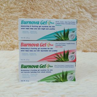 Burnova gel 25g เบอร์นโนว่า สีเขียว burnova สีชมพู เบอโนว่า สีฟ้า burnova gel plus บำรุงผิว รักษาสิว ผิวแพ้ง่าย ชุ่มชื้น