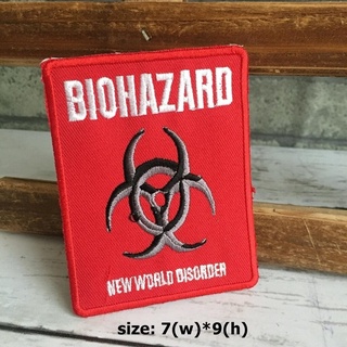 Biohazard ตัวรีดติดเสื้อ อาร์มรีด อาร์มปัก ตกแต่งเสื้อผ้า หมวก กระเป๋า แจ๊คเก็ตยีนส์ Badge Embroidered Iron on Patch 1