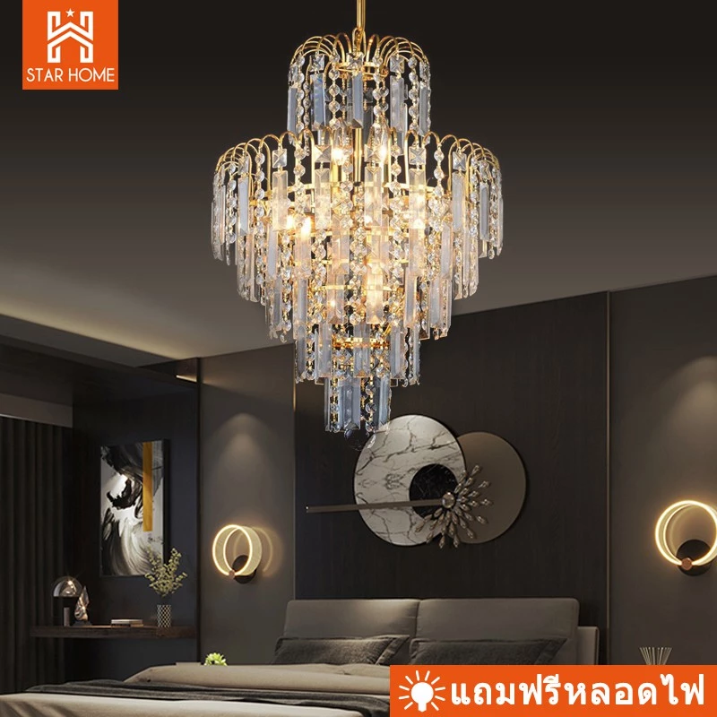 โคมไฟ โคมไฟเพดาน โคมระย้า โคมระย้าคริสตัลยุโรป crystal Light Ceiling Lights