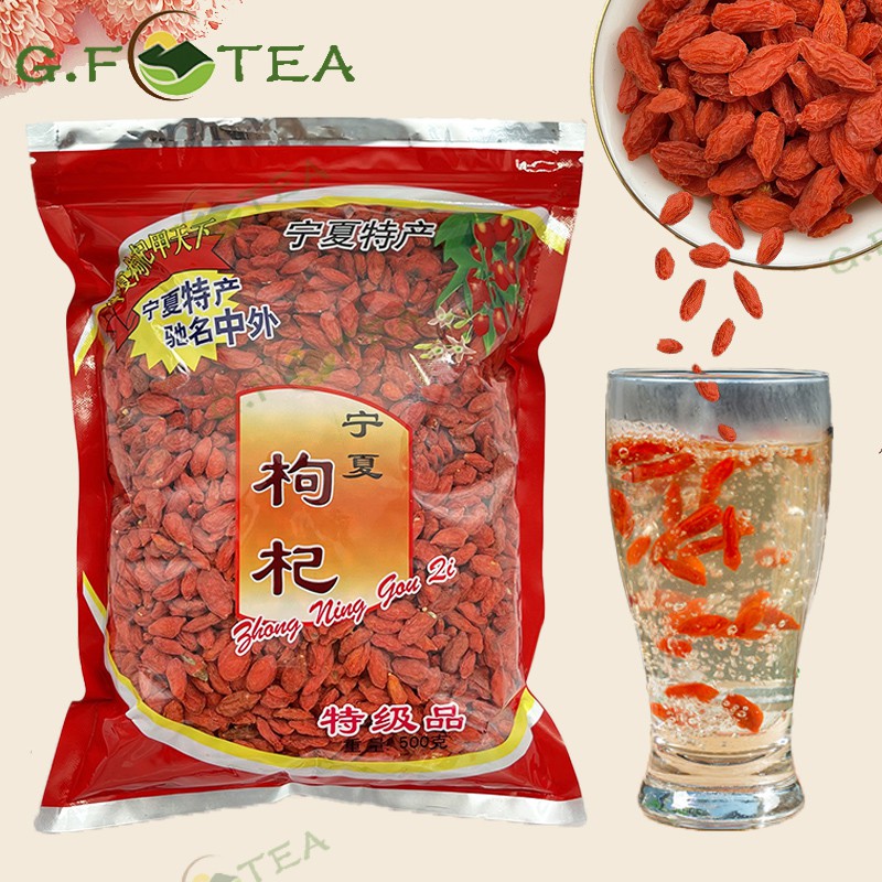 โกจิเบอร์รี่ เก๋ากี้ 宁夏枸杞 100g-500g มีวิตามินซีและสารอินทรีย์อื่น เม็ดใหญ่ เกรดA อบแห้งกินดิบได้