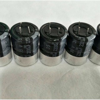 Capacitor 2200UF35V ELNA สีดำ125C ขาสั้นจากโรงงานขนาด17x27mm คาปาซิเตอร์ค่าความจุเต็ม100% พร้อมส่ง ขาย5ชิ้น60บ.