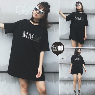 [Pre] Embroidery letter t dress shirt short sleeve