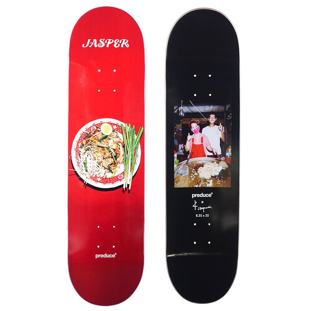 Preduce x Kanrapee | 8.25" x 32" Thai Food Porn Jasper Dohrs Skateboard Deck