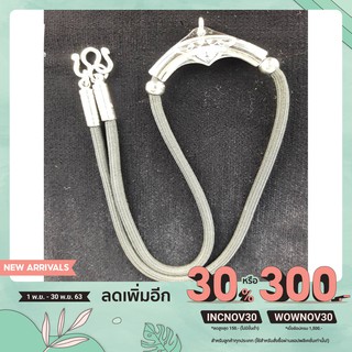 สร้อยคอเชือกล่มคั่นสแตนเลสแท้ ใส่พระใด้หน้าหลังยาว20"