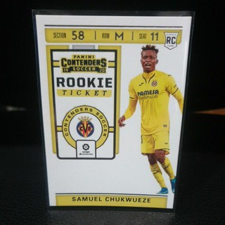 การ์ดสะสมฟุตบอล RC Samuel Chukwueze Rookie Ticket