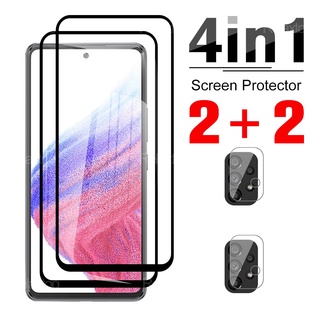 4in1 Camera+Screen For Samsung Galaxy A03s A13 A23 A33 53 73 HD Tempered Protective Glass Sansung A 03 13 23 33 53 73 A Film