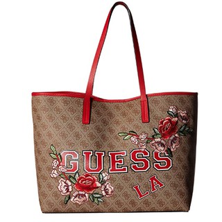กระเป๋า GUESS  Vikky Large Tote Logo Floral ของแท้ พร้อมส่ง
