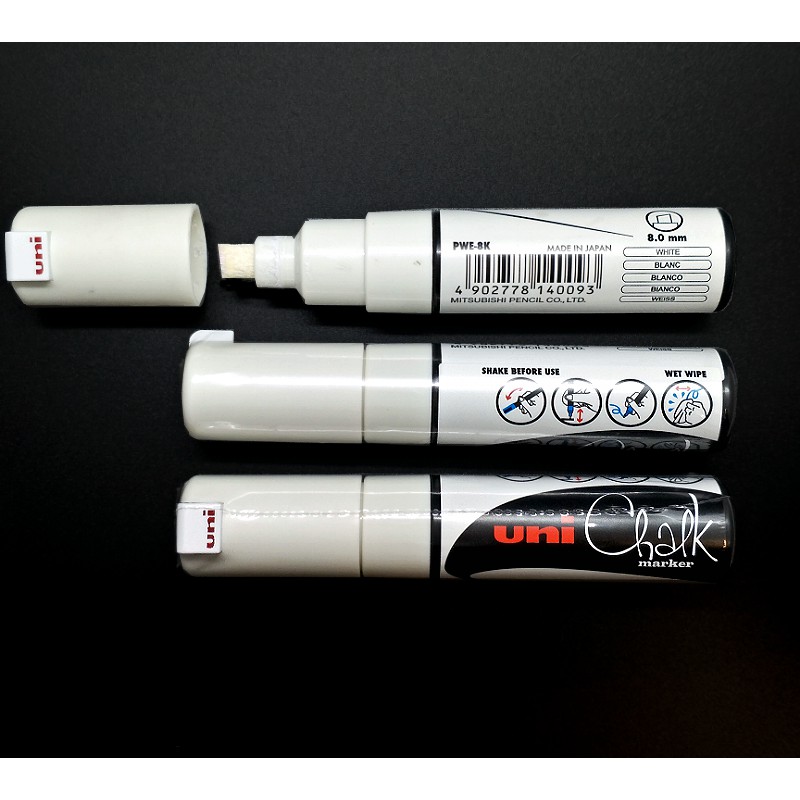 *1แถม1* ปากกายูนิ Chalk Marker PWE-8K สีขาว