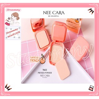 Nee Cara Peach Pressed Powder 6g นีคาร่า พีช เพรส พาวเดอร์ แป้งพัฟลูกพีช คุมมัน N611