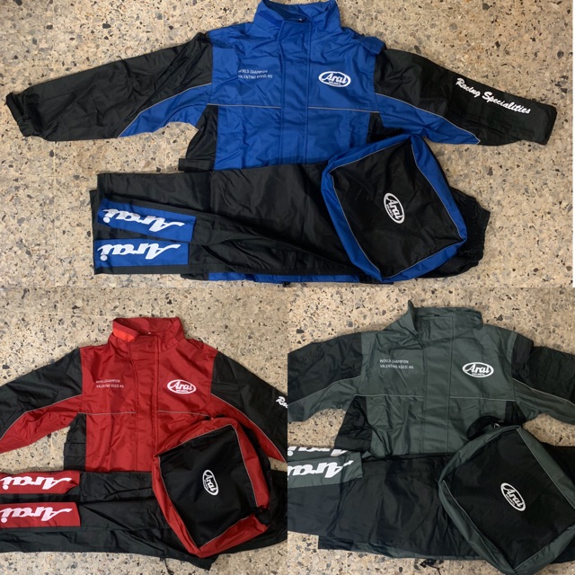 ARAI RAINCOAT พรีเมี่ยม! GOOD QUALITY (2KG) Like GIVI DOUBLE LAYER เสื้อแจ็คเก็ต baju hujan ชุดกันฝน