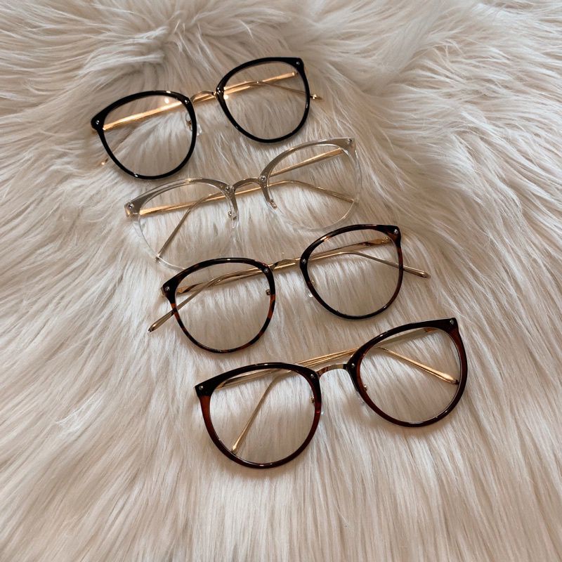 PREMIUM GOLD FRAME LEOPARD/BLACK CAT EYE GLASSES