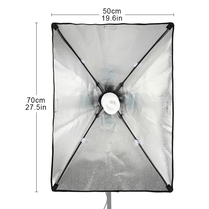 4sshop-สตูดิโอถ่ายภาพ Softbox 50*70 ซม.Light E27 โคมไฟต่อเนื่องกล่องเต็นท์สำหรับ Photo Video ถ่ายภาพ LIGHT