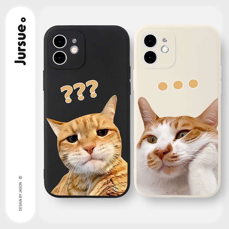 JURSUE เคสคู่ เคสไอโฟน คู่รัก ขอบเหลี่ยมกันกระแทกซิลิโคนนุ่มน่ารักตลก เคสโทรศัพท์ Compatible for iPhone 17 Air 16 15 14 13 12 11 Pro Max SE 2020 X XR XS 8 7 Plus พลัส Y2160