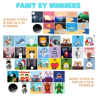 DIY Canvas I Paint By Number Kit l DIY Paint by Number l Canvas Lukisan [ 20x20cm ]