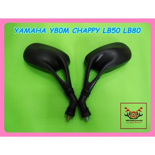 YAMAHA Y80M CHAPPY LB50 LB80 SIDE MIRROR LH&amp;RH "BLACK" SET // กระจกมองข้าง กระจกมองหลัง สีดำ สินค้าคุณภาพดี