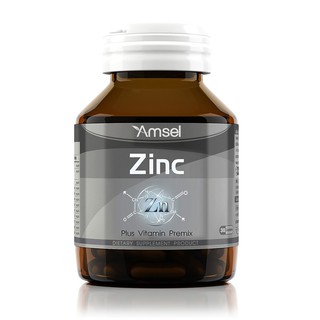 Amsel Zinc ลดสิว ผิวมัน ผมร่วงเยอะ เครียด มีลูกยาก (30แคปซูล)