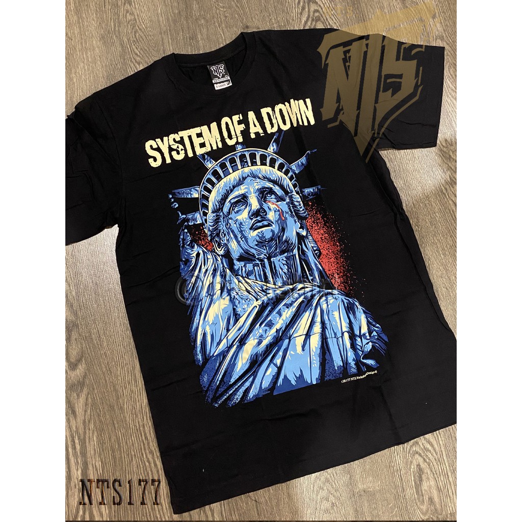 NTS 177 System Of A Down SOAD ROCK เสื้อยืด ลายวงดนตรี ซิลค์สกรีน ผ้าคอตตอนหนานุ่ม ไม่หดไม่ย้วย สีดำ S M L XL XXL