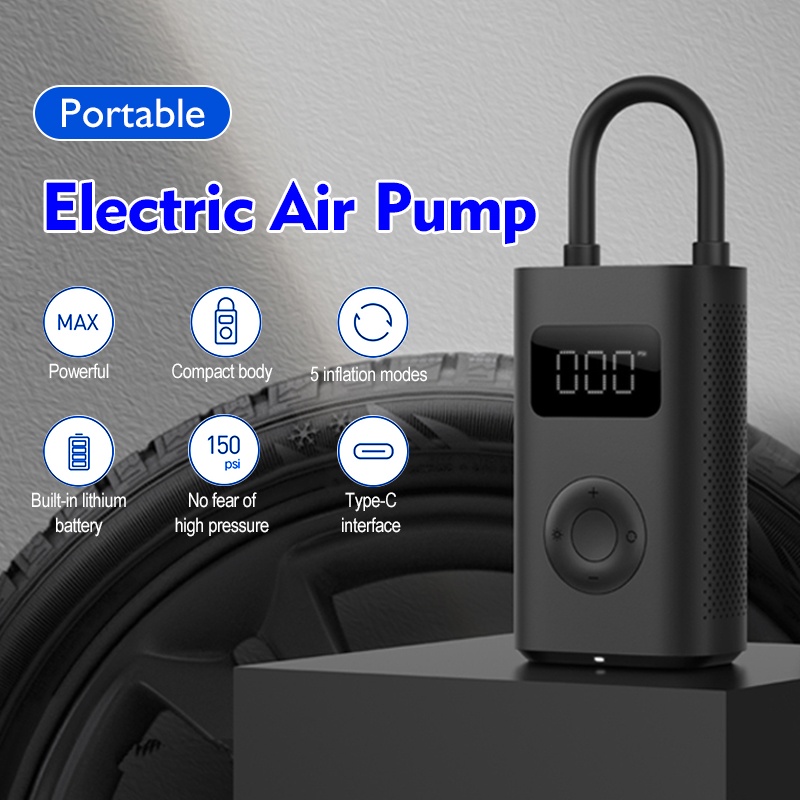 Xiaomi ปั๊มลมไฟฟ้า Mijia Mi Portable Electric Air Pump 1S 150PSI ที่สูบ ...