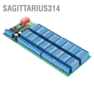 Sagittarius314 บอร์ดโมดูลรีเลย์ควบคุม Dc 12V 16 ช่อง Modbus Rtu Rs485 Plc พอร์ตสวิตช์อนุกรม