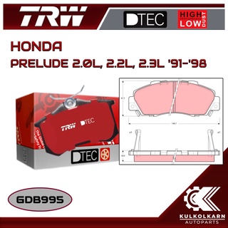 ผ้าเบรคหน้า TRW สำหรับ HONDA PRELUDE 2.0L, 2.2L, 2.3L 91-98 (GDB995)