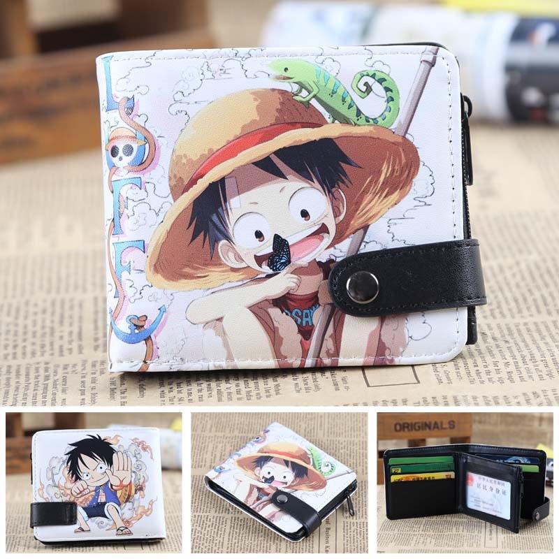 กระเป๋าสตางค์ใบสั้นพิมพ์ลาย Anime Pirate King Monkey D Luffy PU