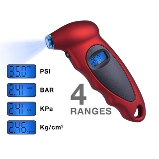 Spot เกจวัดแรงดันลม เกจวัดแรงดันลมยางวัดแรงดัน เกจวัดแรงดันลมยางรถยนต์ LCD จอแสดงผลดิจิตอล เกจวัดแรงดันลมยาง บารอมิเตอร์
