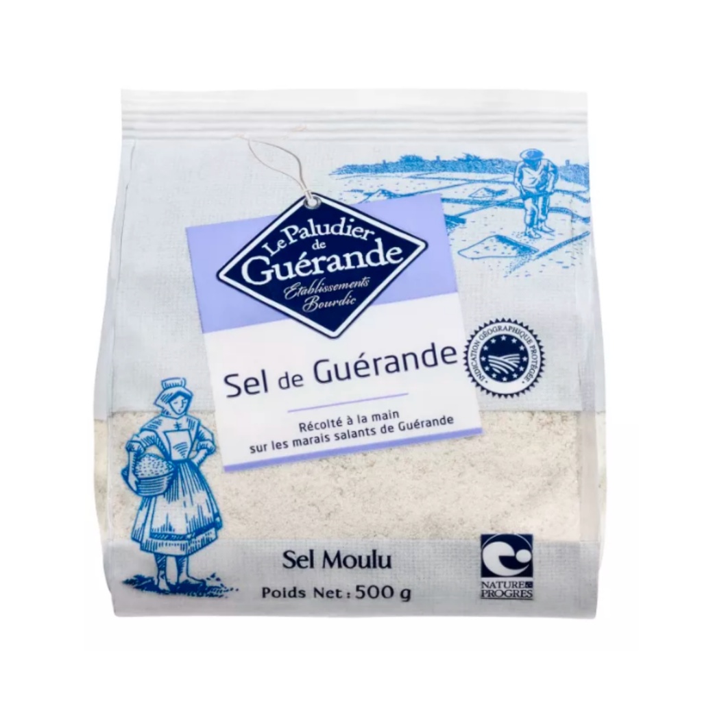 เลอ ปาลูดิเยร์ เดอ เกรคองด์ เกลือทะเล แบบถุงเติม 500 ก - Ground Sea Salt Refill Bag Sel Moulu 500g Paludier de Guerande