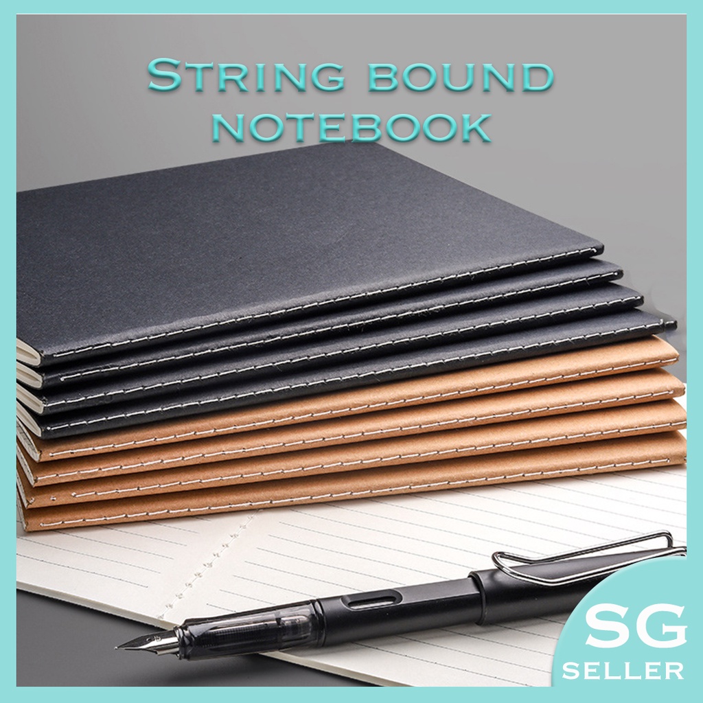 หนังสือออกกําลังกายโน๊ตบุ๊ค A5/B5/A4 Lined/Grid/Blank 80-GSM String-Bound Student Notebooks Kraft & 