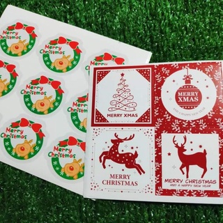 มีหลายลาย สติ๊กเกอร์คริสมาสต์ เมอรี่ คริสมาสต์ อีฟ ปีใหม่ Christmas sticker ตกแต่งกล่อง ถุงขนม ไดอารี่