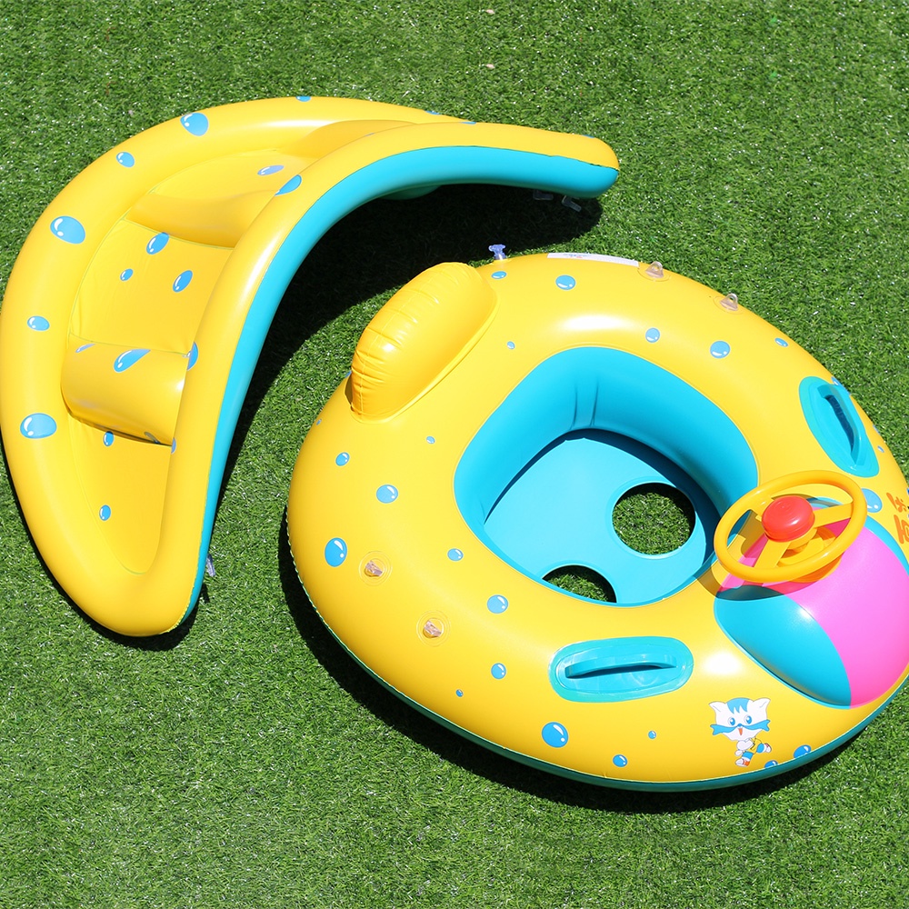 Baby Schwimmring Mit Sonnenschutz - Sicherer Pool Float Für Kleinkinder