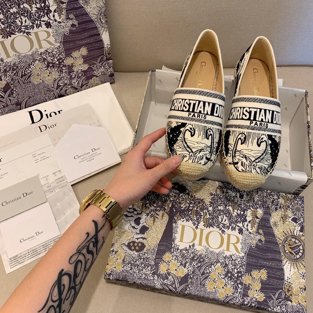 21SS NEW】Dior_women/DIOR GRANVILLE/レザーエスパドリーユ 靴 