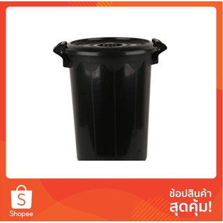 ถังขยะกลม ฝาเปิด  66 ลิตร สีดำ ถังขยะ ถังขยะและถุงขยะ ผลิตภัณฑ์และของใช้ภายในบ้าน DUSTBIN OPEN-CLOSE LID  66 L BLACK