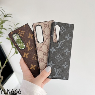 เคสโทรศัพท์มือถือหนัง PU ฝาพับ สไตล์วินเทจ คลาสสิก หรูหรา สําหรับ Samsung Galaxy Z Fold 5 4 3 Z Fold 1 2 Z Fold3 Z Fold5