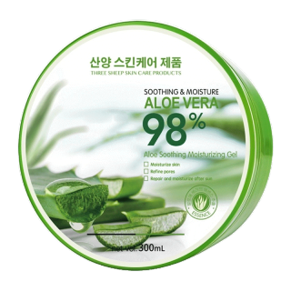 🥒Alo vera🥒 นำเข้าจากเกาหลี 300กรัม เจลว่านหางจระเข้ Alo Vera Gel 99% ใช้บำรุงผิวหน้าและผิวกายหลังออกแดด