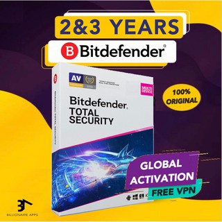 Bitdefender Total Security 2022 2 - 3 ปี ORIGINAL Antivirus ซอฟต์แวร์ป้องกันความปลอดภัย