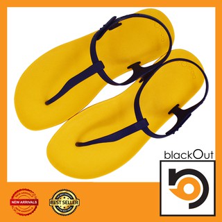 Blackout Slingback / แตะหนีบรัดส้นเหลือง(หูน้ำเงิน)