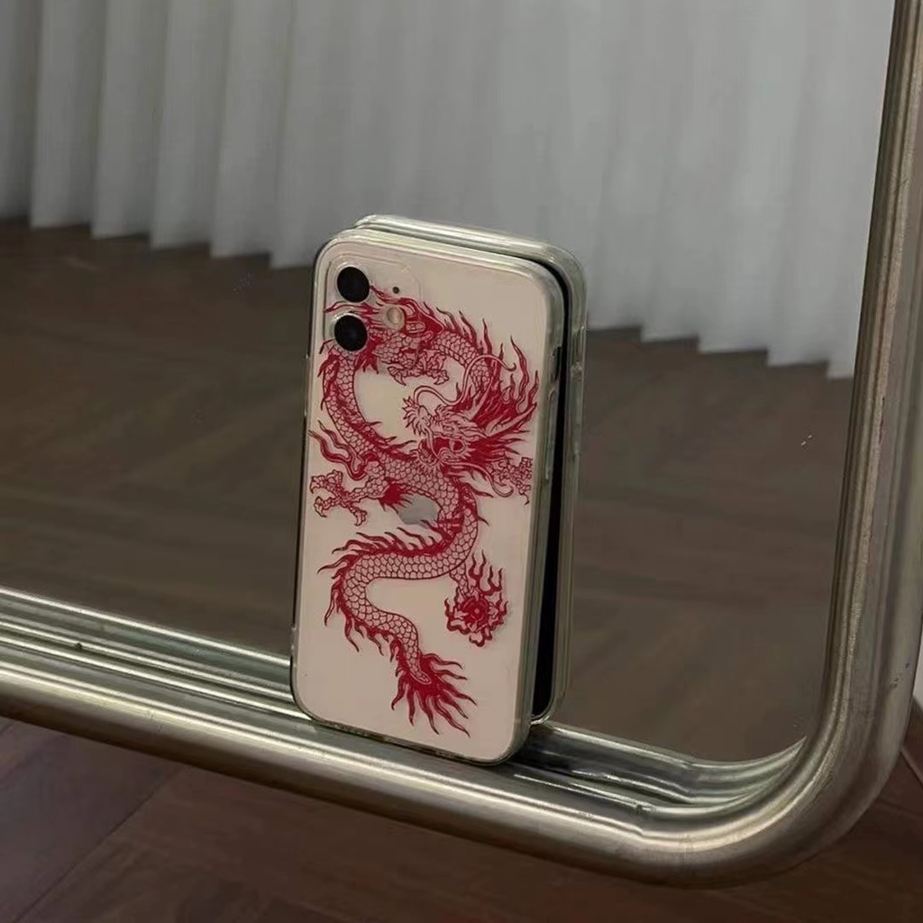 เคสโทรศัพท์มือถือใส ลายมังกรจีน สําหรับ Apple Iphone 11Pro 12Promax xsmax xr xs