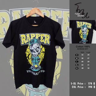 เสื้อยืดผ้าฝ้ายพิมพ์ลายเสื้อยืด TONE Street Clothing  Skull rapper yellow 2022 S-4XL