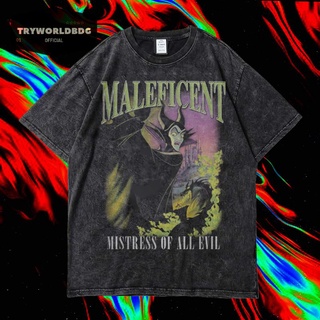 เสื้อยืดผ้าฝ้ายพิมพ์ลาย เสื้อยืด พิมพ์ลาย Tryworldbdg OFFICIAL "MALEFICENT" สําหรับผู้ชาย | เสื้อยืด ซักได้ | หินล้าง |