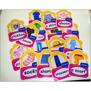 สื่อการสอนภาษาอังกฤษ Clothes Flashcards