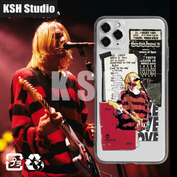 Nirvana iPhone case เคสโทรศัพท์ใส Nirvana Cobain Rock สำหรับ Apple iPhone12promaxr7xs8plus11