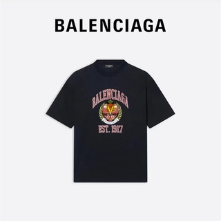 เสื้อยืดอินเทรนด์ผู้ชายอินเทรนด์ผู้หญิง【Lemon】เสื้อยืด Balenciaga 3สี คุณภาพเคาน์เตอร์ รหัสสินค้าเดียวกันS-3XL